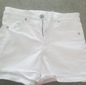 American Eagle Super high rise white shorts